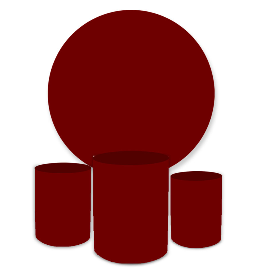 Kit Capa Painel Redondo 150 + Trio de Capas Cilindros Veste Fácil Liso Evento Aniversário - ( LEIA A DESCRIÇÃO )