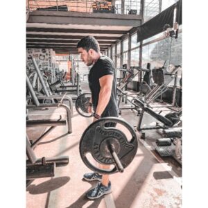 Par Straps 100% algodão preto com VERMELHO para academia, cross fit e musculação.