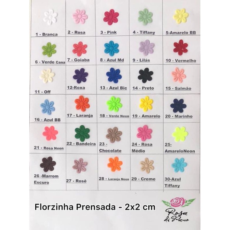 Florzinha PRENSADA 2x2cm GRANDE com 200 Unidades. - para Laços e Tiara - Artesanato