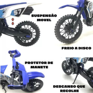 Moto Cross Trilha Realista Grande 37cm – Brinquedo De Moto – Detalhes Presente Ideal – QUEEN SHOP