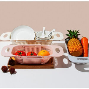 Escorredor De Pia Plástic Ajustável Multiuso Alças Retráteis/TRC8759