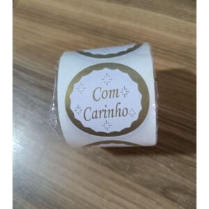 01 ROLINHO DE ETIQUETA ADESIVA PARA PRESENTE COM 100 UNIDADES