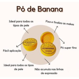 Fenzza  Po Banana Fixador e po facial Translucido Finalizador Maquiagem