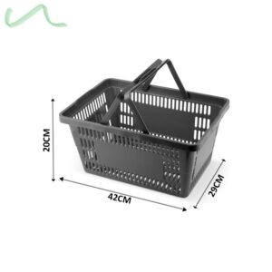 4 Cestas Cestinha Plastica Preta Reforçada Supermercado Mercado 16 Litros