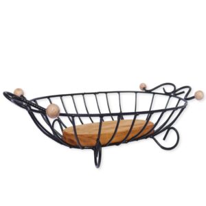 Fruteira Artesanal Em Ferro e Madeira Organizador Oferta