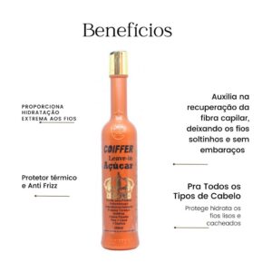 Leave-in de Açucar Coiffer Proteção Térmica e Antiemborrachamento 300ml