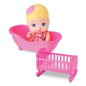 Boneca Bebe Little Dolls Casinha + 6 Acessórios – Divertoys menina rosa