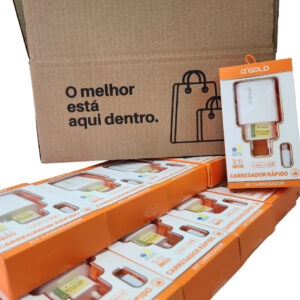 Kit Carregador 3.1 Carregador Para V8 Carregador Para Iphone Carregador Tipo-C 2 Usb Carga Rápida A`gold