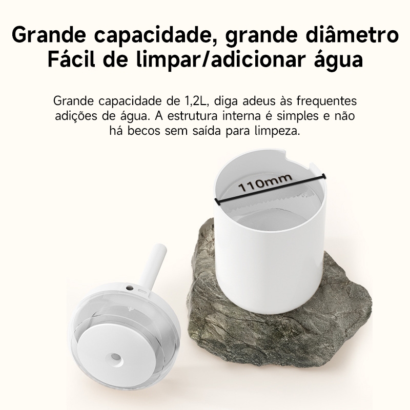 Umidificador de grande capacidade de 1200ml, nano atomizador de luz noturna LED para carro, quarto, escritório