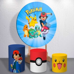 Painel Infantil Tema Game De Monstrinhos Criativos Capas Sublimadas Redondo Retângular Trio Cilindro