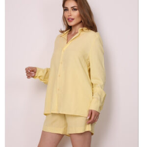 Conjunto Linho Camisa e Short Lançamento Moda Feminina COD 095