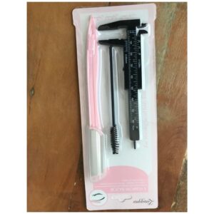 Kit designer de sobrancelhas 1 navalha + 1 paquímetro + 1 escovinha