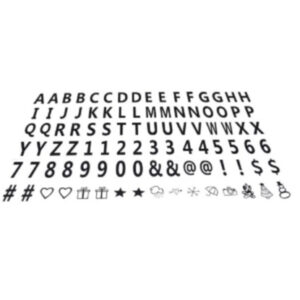 2 cartelas c/96 letras e símbolos cada para luminária light box A4