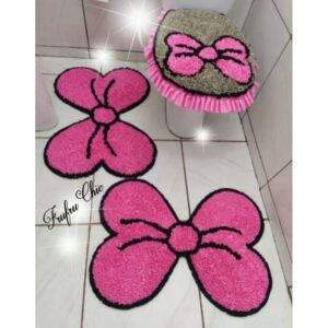 Tapete de Laço frufru jogo de banheiro
