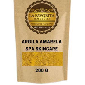 Argila Amarela em pó para máscara facial e couro cabeludo e corpo – 100 G – 200 G – 500 G – La Favorita Sem Glúten