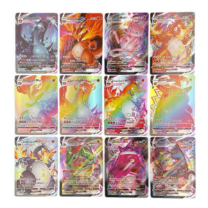 Kit 100 Pcs Cartas Pokémon BRILHANTE Carta Pokémon VMAX Português