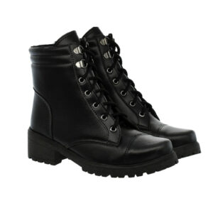 Kit 2 bota feminina Coturno Salto Baixo Aplicação Metal moda