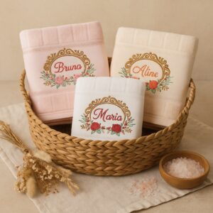 Toalhas de banho  Bordada + nome