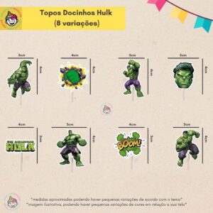 Tags Toppers Topos Para Docinho Hulk Super Herói para festa aniversário brigadeiro beijinho + Brinde