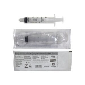 SERINGA DESCARTÁVEL 5ML BICO ROSCA LUER LOCK CAIXA COM 100UN