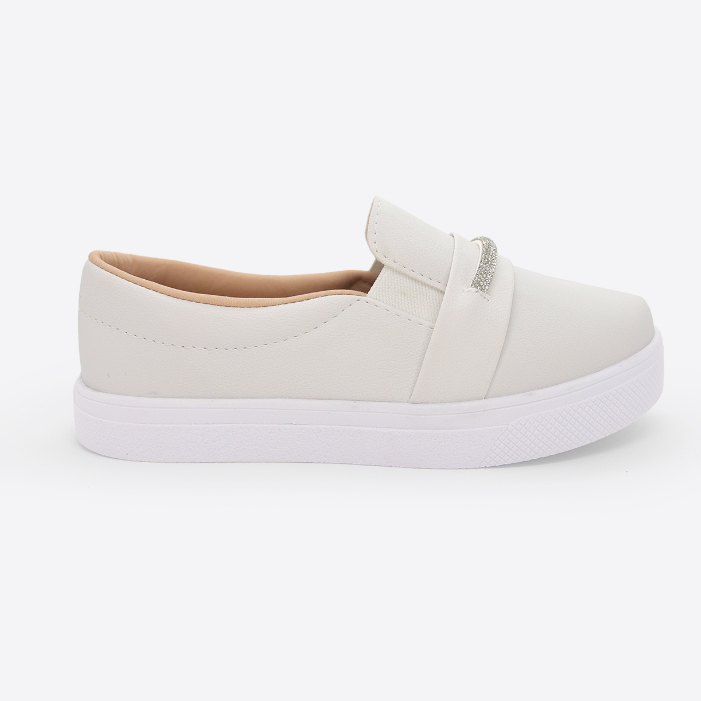 Tênis Feminino Sem Cadarço Antiderrapante com Detalhe em Brilho