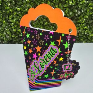 Kit Caixa Montada NEON PARTY – Personalizados – Festa infantil – Aniversário – Lembrancinha