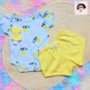 Body + shorts + faixinha animal print estampado conjunto bebe 2 A 4 meses