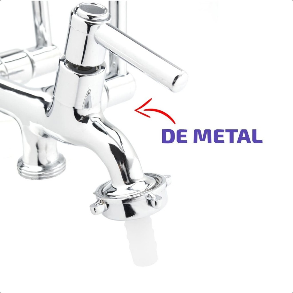 Torneira De Metal Com 3 Saídas Tanque E Máquina De Lavar C72