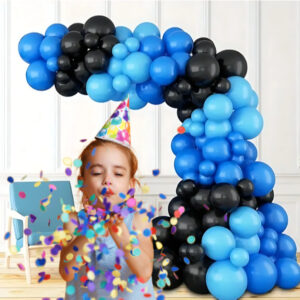 Kit 150 Balão Tema – Preto + Azul Claro + Azul Escuro Para Arco Descontruído, Decoração e Eventos.