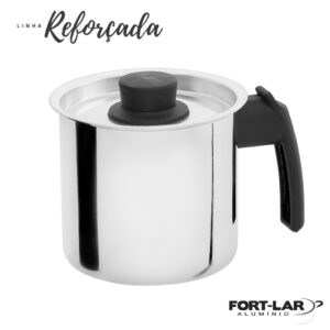 Canecão Leiteira Fervedor 1,10 Litros  C/tampa N 12 Polido Alumínio – FA