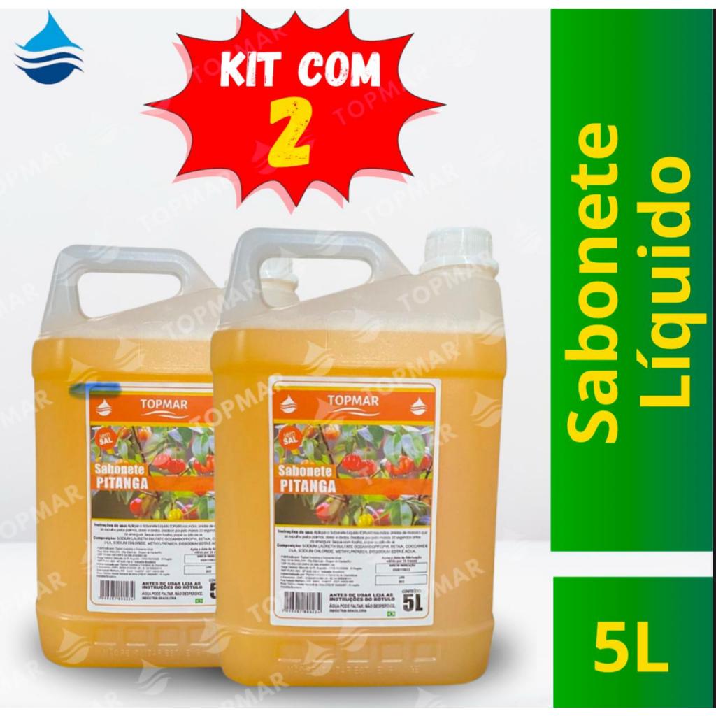 kit Sabonete Líquido Perolizado Pitanga TOPMAR - 5 litros
