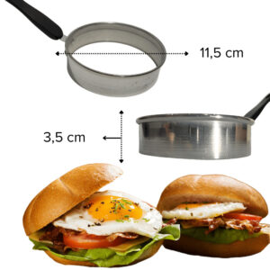 Kit Hamburgueria Completo Modelador de Hambúrguer Molde Ovo Abafador Espátulas Faca Serrilhada Inox