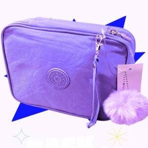 Estojo Estruturado 100 Pens Em Nylon Com Chaveiros e 28 Elastico Fixo Para Lapis Canetas Maquiagens