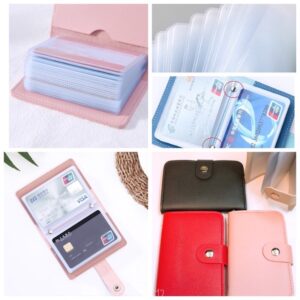 Carteira Feminina/Porta-Cartão de Couro PU para Passaporte e Cartão de Crédito 6004