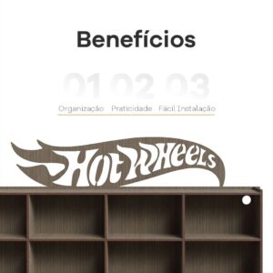 Expositor Suporte Para 25 Carrinhos Miniatura Em MDF  Hotwheels