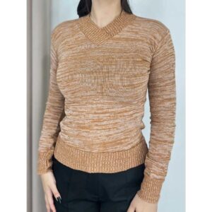 Blusa suéter manga longa gola v lindo básico frio