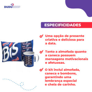 Presente Almofada + Caneca Lembrancinha Frases Páscoa Bombom Kit para Cesta de Presente Namorado