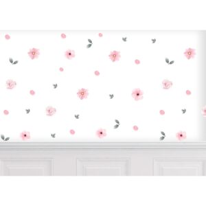 Adesivo Decorativo De Parede Floral Flores Rosa Pétalas Quarto Sala Menina
