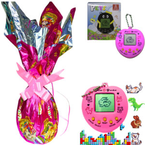 Ovo da páscoa infantil ao leite 250gr com brinquedo tamagoch bichinho virtual