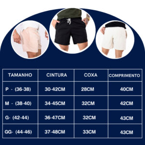 Short Masculino Confortável Linho Casual