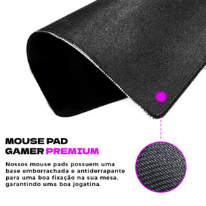 Mouse Pad Gamer Antiderrapante Grande 70×35 80×35 90×40 90×50 cm Varias Estampas Borda Costurada