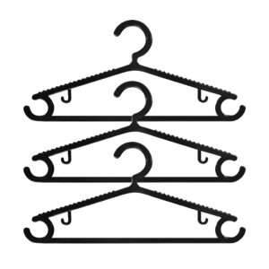 Cabide Adulto 39cm Reforçado Preto Antideslizante com Cava 15 Unidades