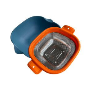 Escorredor 2 em 1 Multiuso Inox Com Alça Para Massas Vegetais 30 cm + Dreno Facilita