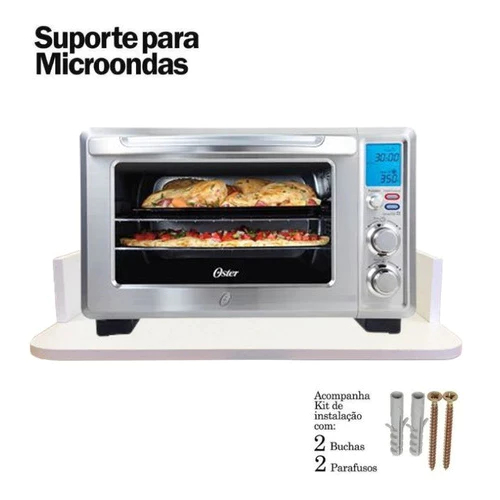 Prateleira Suporte Para Microondas Forno Airfryer Impressora Nicho Mdf Apoio Base 60cm