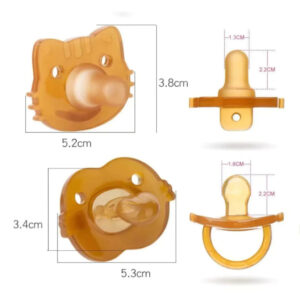 Kit 2 Chupetas  Bico Achatado e Redondo Calmante Soft Gatinho com Estojo Silicone 0-24 meses