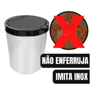 LIXEIRA CESTO LIXO 10 LITROS INOX AUTOMÁTICA TAMPA ABRE COM CLICK BANHEIRO COZINHA ESCRITÓRIO QUARTO