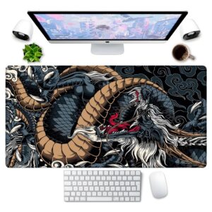 Mouse Pad Gamer Profissional 70x35cm Estampa Dragão Oriental 1993