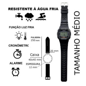 Relógio Masculino Digital Aqua A Prova D´agua Clássico Militar Vintage Moderno Esportes Unisex