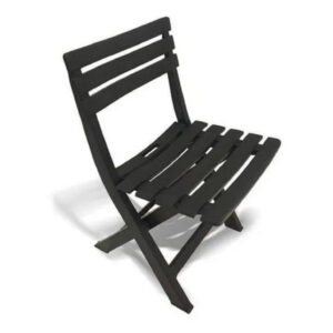 Kit Com Mesa Dobravel e Cadeira Dobravel Facil de Guardar, Limpar Plastico Resistente Modelo Rustico