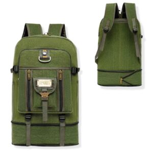 Mochila Lona 2 em 1 Com Compartimento Expansível Reforçada Camping Trabalho Trilha Faculdade